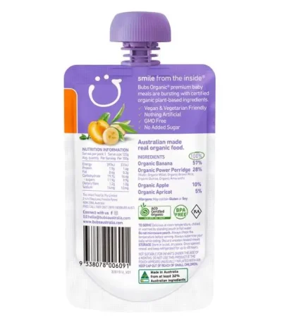 Bubs® Organic Banana and Apricot Power Porridge 1 In Bangladesh
