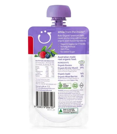 Bubs® Organic Berry and Banana Bircher Muesli 1 In Bangladesh