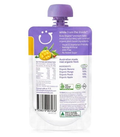 Bubs® Organic Mango Peach and Banana 1 In Bangladesh