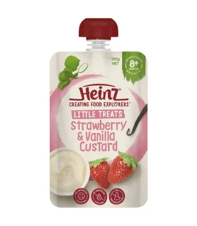 Heinz Little Treats Strawberry Vanilla Custard Baby Food Pouch 8 months 120g In Bangladesh