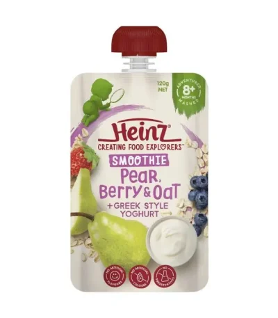 Heinz® Smoothie Pear Berry Oat Greek Style Yogurt Baby Food Pouch 8 months 120g In Bangladesh