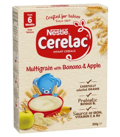Nestle Cerelac Infant Cereal Multigrain With Banana & Apple Baby Food 200g now available at OZBABYMILK in bangladesh