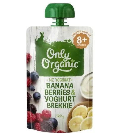 Only Organic Banana Berries Yoghurt Brekkie Baby Food Pouch 8 Months In Bangladesh