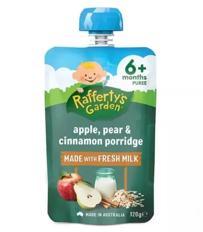 Raffertys Garden Ready To Eat Porridge 6 Months 120g Pear Apple Cinnamon In Bangladesh